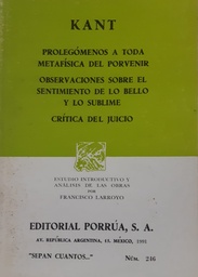 Prolegómenos A Toda Metafísica del Porvenir